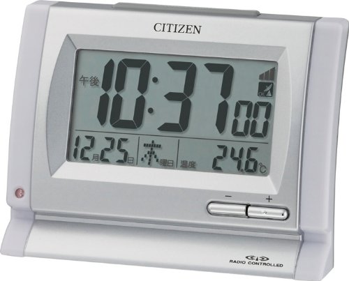 CITIZEN (シチズン) 目覚し時計 パルデジットピュアR104 夜でも見える 電波時計 温度表示 8RZ104-019 