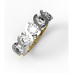 Infinity Jewellery 2.50ct Half Eternity Diamond Ring with Round Brilliant Cut Diamonds H/SI1 in 18ct yellow gold - S