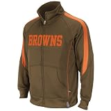 NFL Men's Cleveland Browns Tailgate Time Track Adult Long Sleeve Full Zip Track Jacket (Classic Brown/Dark Orange, Small)