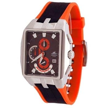 Adee Kaye Men's Motor Sport Chronograph Watch with Resin Band Model AK-4010-M5(Orange Accented Band)