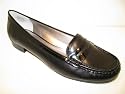 AK Anne Klein Women's North Casual Flat, Black Leather