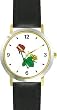Red and Yellow Rose Flowers - WATCHBUDDY&reg; DELUXE TWO-TONE THEME WATCH - Arabic Numbers - Black Leather Strap-Children's Size-Small ( Boy's Size & Girl's Size )