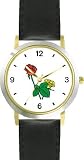 416YG3zH4PL. SL160  Red and Yellow Rose Flowers   WATCHBUDDY® DELUXE TWO TONE THEME WATCH   Arabic Numbers   Black Leather Strap Childrens Size Small