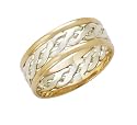 9ct 7mm 2 Tone Celtic Ring White Centre