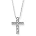 10K White Gold 0.12 ct. Diamond Cross Pendant with Chain