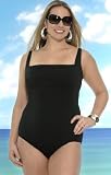 Aerin Rose Black C Cup Underwire One Piece Swimsuit - Women's Swimwear Plus Size Swimsuit