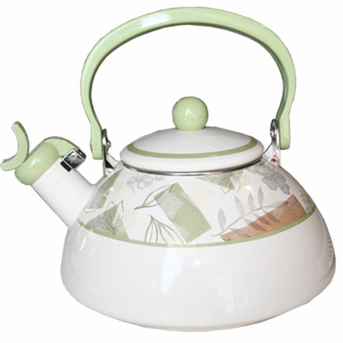 "Corelle Coordinates 2-1/5-Quart Whistling Teakettle 66234, Textured Leaves"