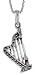 Sterling Silver Harp Pendant, 7/8 in. (22mm) tall