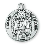 Sterling Silver Saint Gabriel Medal and 18-inch Chain