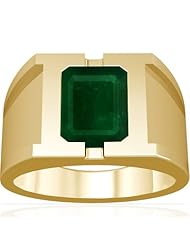 18K Yellow Gold Emerald Cut Emerald Solitaire Ring