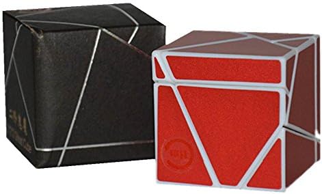 Kingcube FangShi LimCube 2x2 Ghost Cube White with Red stickes Magic cube (Un-stickered cube)