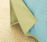 Tattersall Woven Bed Skirt - Sea Mist Tattersall