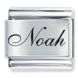 Name Noah Italian Charms Bracelet Link