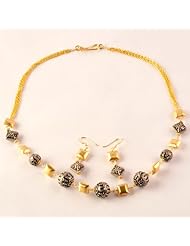 Sterling Silver Gold Plated Vermeil Oxidized Necklace Earrings Jewelry Set