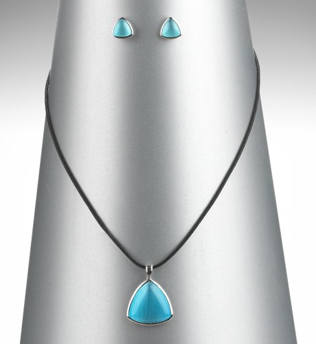 Mini Cushion Catseye Pendant Necklace & Earrings