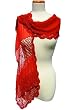 SilkNOW 100% Silk Crocheted Chiffon Georgette Red Scarf