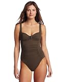 Calvin Klein Women's Solid Shirred One Piece Swimsuit
