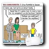 Rich Diesslins Funny Ten Commandments Cartoons - Ten Commandments 7 Stay Faithful to Spouse - Mouse Pads