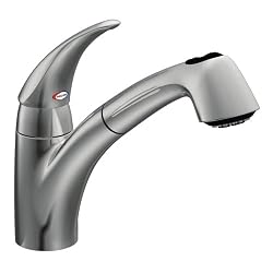 Moen 7560C Extensa One-Handle Low Arc Pullout Kitchen Faucet, Chrome