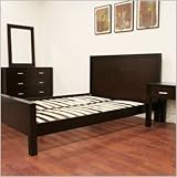 Baxton Studio Charlie 4 Piece Queen Bedroom Set in Light Cappuccino