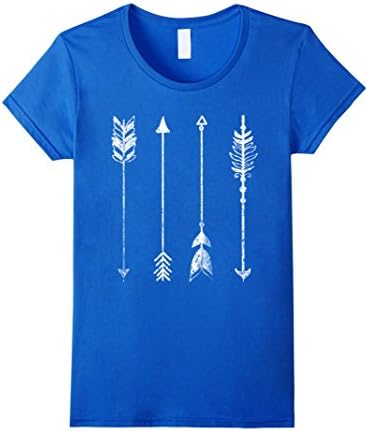 Women's Womens Arrow Shirt - Oversized-Off Shoulder-Vintage Clothing Medium Royal Blue