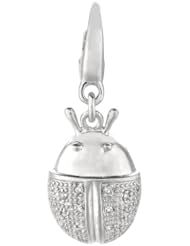 Sterling silver 0.09ct TDW Diamond Ladybug (Charm)