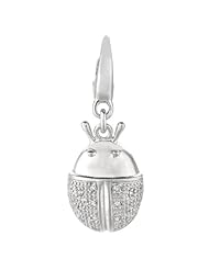 Sterling Silver 0.09ct TDW Diamond Ladybug Charm