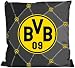 Original Borussia Dortmund Kissen im Design Netz! Material: 100 % Baumwolle (Bezug), 100% Polyester 
(F�llung), Farbe: schwarz, gelb. Gr��e: ca. 38 x 38 cm, mit Beschichtung
