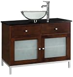 Amanda 36 Inch Dark Brown Modern Vessel Sink Cabinet, SINGLE 36W, DARK BROWN