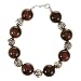 Handmade Tiger Iron Bracelet With Silver Floral Beads