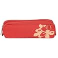 Modella Red Pencil Case Style Cosmetic Bag'