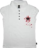 Emily the Strange juniors WHITE Kitty Polo with Stars