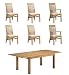 Lichfield Extending Dining Table 4 Slat Back Fabric Chairs 2 Carver Fabric Chairs Set