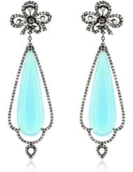 Sutra One of a Kind 18k Gold Laguna Agate and Rose Cut Diamond Earrings