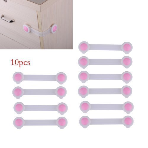 10Pcs Baby Child Infant Toddler Kids Safe Safety Home Toilet Door Wardrobe Cabinet Cupboard Drawer Fridge Lock Latch