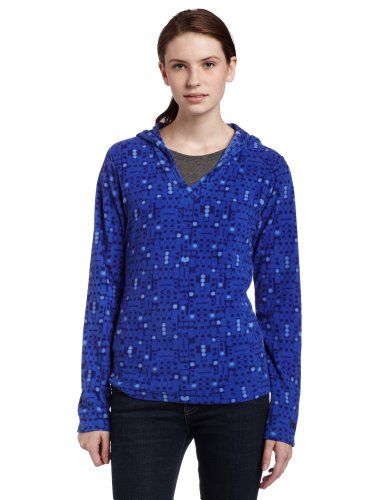 Columbia Womens Glacial Fleece Holiday Hoodie, Bright Bluet, Large