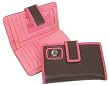 Brown & Pink Collegiate Bifold wallet w/ Silver Emblem