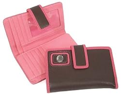 Brown & Pink Collegiate Bifold wallet w/ Silver Emblem