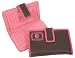Brown & Pink Collegiate Bifold wallet w/ Silver Emblem