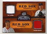 2008 Upper Deck Ballpark Collection Curt Schilling and Jon Papelbon Dual Game Used Jersey Baseball Card