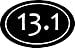 13.1 Half Marathon Runner Oval Vinyl Wall Decal