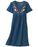 National Paisley Embroidered Denim Dress, Plus