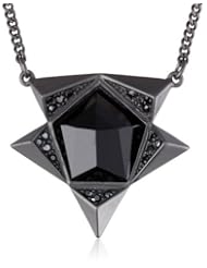 Sam Edelman Large Pave Faceted Stone Pendant Necklace, 16"+2"