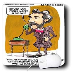 Londons Times Funny Society Cartoons - Prank Call To Alexander Bell - Mouse Pads