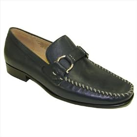 Giorgio Brutini 171553 Moc Slip-on with Strap-Bit in Navy Color: Bone, Size: 10.5 by Giorgio Brutini