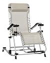 Rock-N-Lounge Zero Gravity Patio Recliner Lounge Chaise (Steel / Beige)