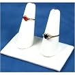 White Leather Double Ring Showcase Countertop Display