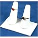 White Leather Double Ring Showcase Countertop Display