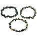 Tumbled Polished Tourmaline Chip Bracelets - Set of 3 - Dark Green, Green, and Assorted