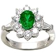 14K White Gold Emerald and Diamond Ring
